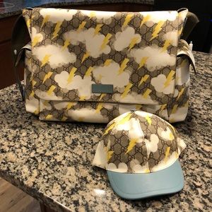 Beautiful Gucci baby bag and matching toddler hat